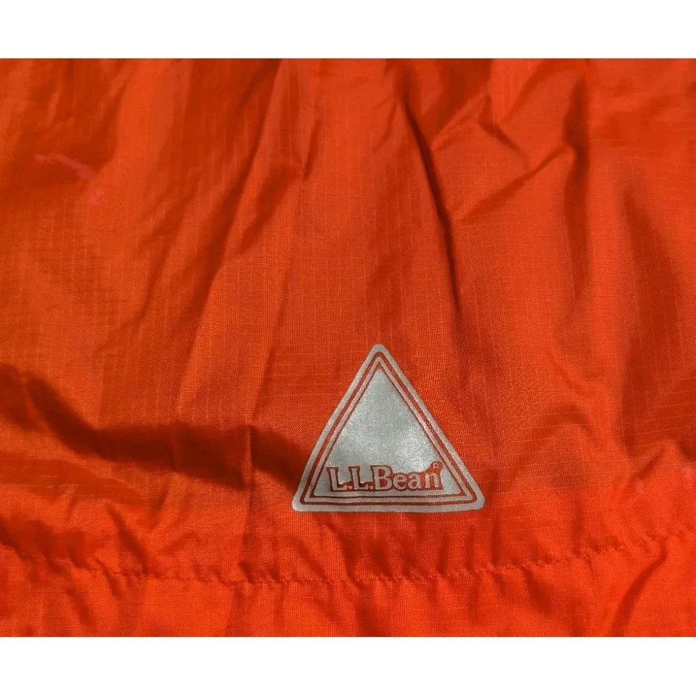 L.L.Bean Kids Trail Model Rain Jacket Orange Hooded Mesh Lined Size 8